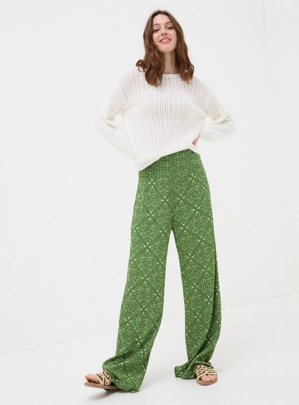 FATFACE Leila Geo Marks Palazzo Trousers 22